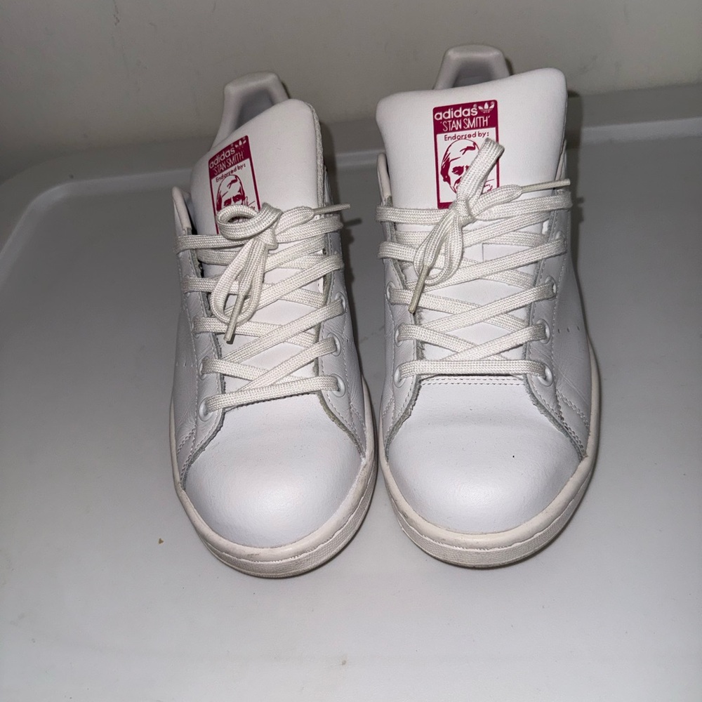 Adidas Stan Smith White and Pink Sneakers